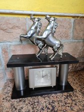 Orologio Da Tavolo Junghans Da Rivedere, Con Cavalli E Marmo Nero