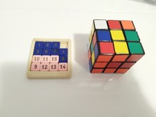 Giochi vintage anni 80 Cubo Rubik e Gioco Dei 15