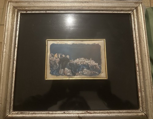 Dipinto olio lastra - olio, su