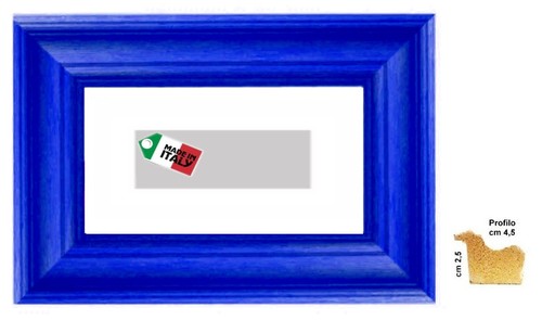 Cornice legno blu - legno, opaca