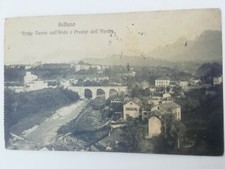 CARTOLINA BELLUNO PONTE ARDO VENETO ANIMATA PAESAGGISTICA