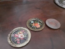 ✅💯sottobicchieri vintage in acciaio e uno in rame fiori