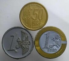 GETTONI 3 PEZZI DA GIOCO MONETAZIONE EURO IN PLASTICA cod. G02