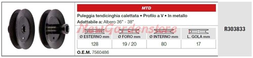 Puleggia tendicinghia mtd - puleggia,