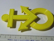 AGGANCIATURA GIALLA ANCORA MARINA SALVAGENTE VINTAGE ANNI 70 PLASTICA