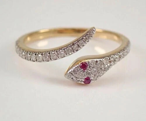 Anello serpente tondo - , con