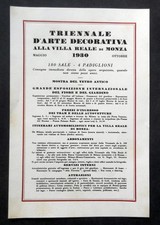 MONZA - VILLA REALE - 1930 TRIENNALE d'ARTE DECORATIVA - volantino - design Arte