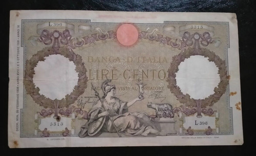 100 lire roma guerriera fascio - roma,