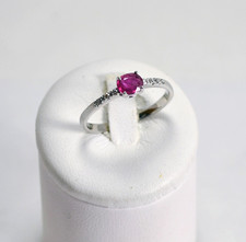 18KT WHITE GOLD RUBY AND
