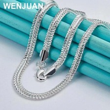 Collana catena piatta - , argento
