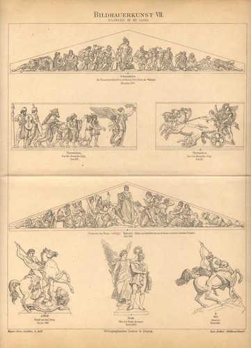 Stampa antica 1885 scultura - antica,