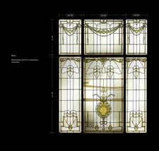 Antica vetrata artistica cattedrale primi 1900 rilegata a piombo Liberty DECO -4