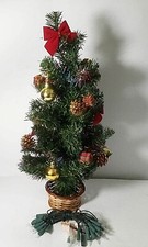 NATALE ALBERELLO PRONTO ALL'USO CON LUCINE VINTAGE GIà ADDOBBATO BELLISSIMO 