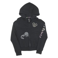 Felpa Con Zip Nera In Cotone