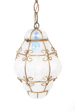 Bellissima lanterna da appendere in gabbia murano opalescente