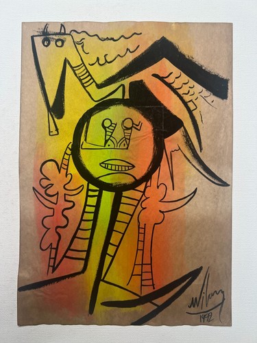 Disegno wifredo lam carta - su,