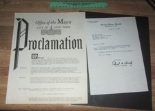 documenti autentici firmati sindaco di New York Robert F. Wagner senatore Edward M. Kennedy