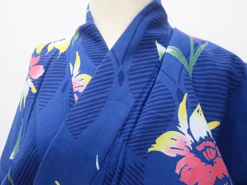 Kimono giapponese yukata blu - kimono,