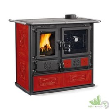 STUFA CUCINA A LEGNA CON FORNO ROSA 8,8 KW BORDEAUX 252 mc 103x65xh85 cm