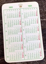 ROLEX CALENDAR 1983 1984