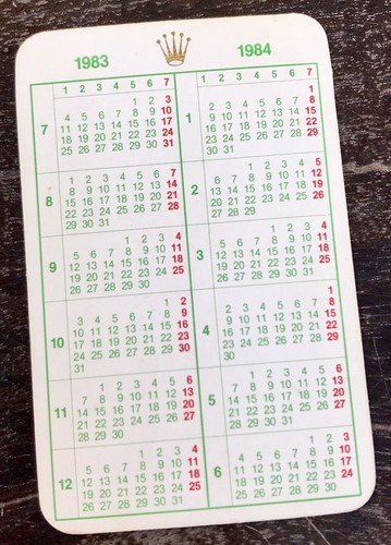 Rolex calendar 1983 - rolex,