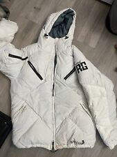 Giacca invernale analogica pesante puffer snowboard con cappuccio e zip - Bianco - Large