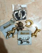 splendido lotto di 7 spille vintage Dachshund Terrier cani uccellini scarpe cavallo