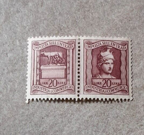 Coppia marca bollo lire 20 - lire,