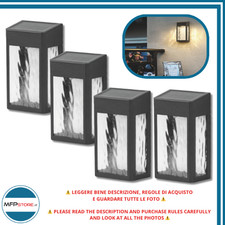 Set 4 Lampade Solari Esterne Impermeabili IP54 - Luce Calda Giardino e Cortile