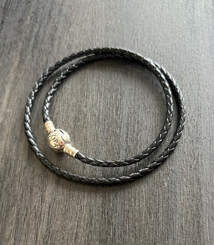 Pandora black braided leather - braided,