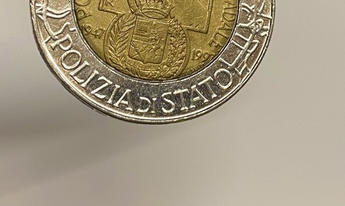Moneta 500 lire 1997 polizia - moneta,