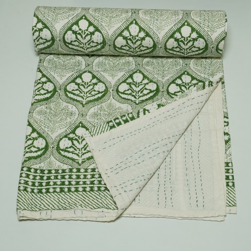 Copriletto kantha verde - copriletto,