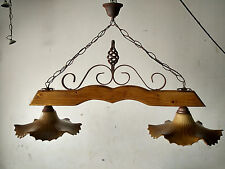 LAMPADARIO BILANCIERE RUSTICO IN FERRO BATTUTO LEGNO TERRACOTTA TAVERNA RUSTICI 