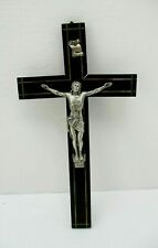 🟡 ANTICO CROCIFISSO IN BRONZO CROCE IN LEGNO EPOCA  META' DEL 900 -M-810-