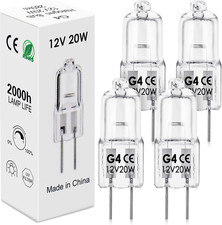 4 Pezzi Lampadine G4, G4 Lampadina Alogena 12V 20W 2800K 300LM, Bianco Caldo Dim