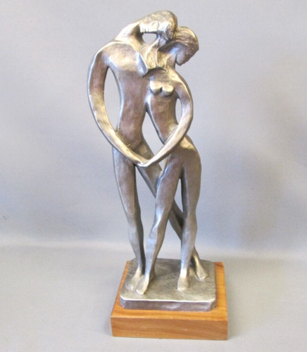 Statua scultura argento coppia