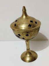 PORTA INCENSO. BRUCIATORE DI INCENSO IN OTTONE VINTAGE ANNI 80 - CM 6,7X14