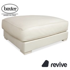 Baxter Pouf In Pelle Bianco