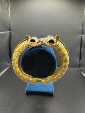 Bracciale Kenneth Jay Lane Doppia Giraffa Smalto Giallo KJL NUOVO RARO