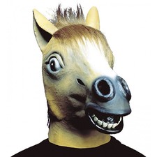 Maschera Cavallo con Capelli in Peluche per Adulto