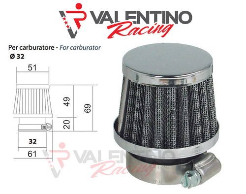 Filtro aria racing metallico - aria,