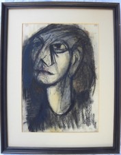 Liberio REGGIANI (Nizza 1931) Volto femminile OPERA STORICA cm 47x33 anno 1958