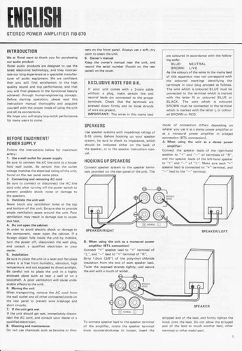 Rotel 870 amplificatore - rotel, rb-870