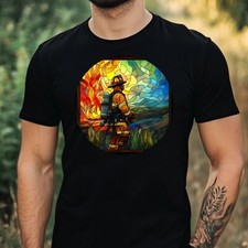 T-shirt uomo pompiere vetro
