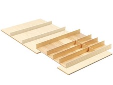 Inserto per Posate Fineline Cassetto 80-90cm Legno Massello Rovere Chiaro