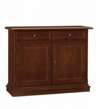 CREDENZA MADIA 2 PORTE 2  CASSETTI TINTA NOCE SCURO ARTE POVERA