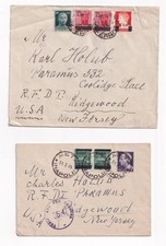 2 LETTERE PER GLI USA CON VALORI SOPRASTAMPATI DI LUOGOTENENZA