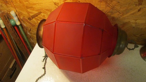 Antique red glass - glass, faceted