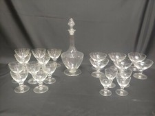 ANTICO RARO LIBERTY SERVIZIO 40 BICCHIERI CALICI CRISTALLO INCISI GRAPPOLI UVA