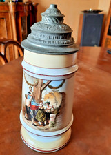 Bellissimo Boccale Birra antico Bierkrug porcellana fondo trasparente